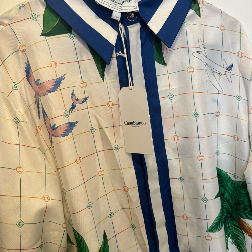 Casablanca Paris tennis club classic silk shirt - Picture 2 of 5